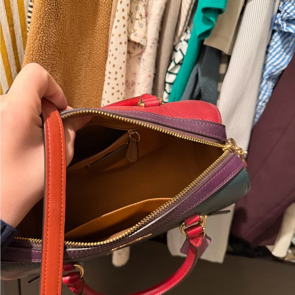 SOLD Coach Forest Green ColorBlock Rowan Bag - Picture 4 of 10